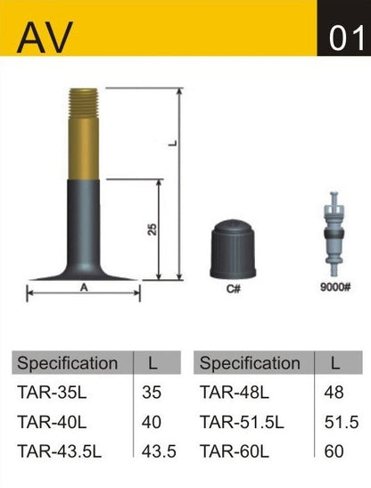 Black Cat Bike Tube Schrader AV 20 x 4.0